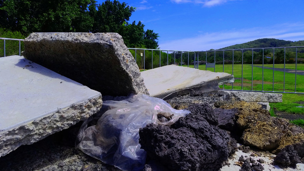 Concrete waiting to be loaded into a skip bin